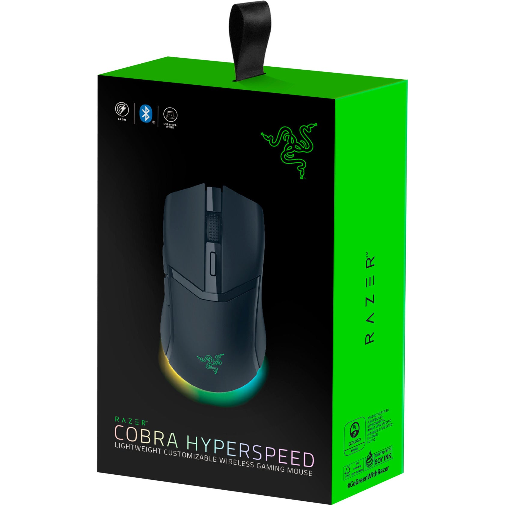 Razer Cobra Hyperspeed Gaming-Maus (schwarz, 26.000 dpi, RGB, 2,4 GHz Bluetooth USB)