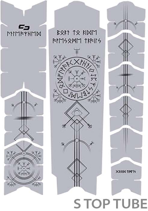 Unleazhed kratzfeste Rahmenschutzfolie – Runes of Shred schwarz matt