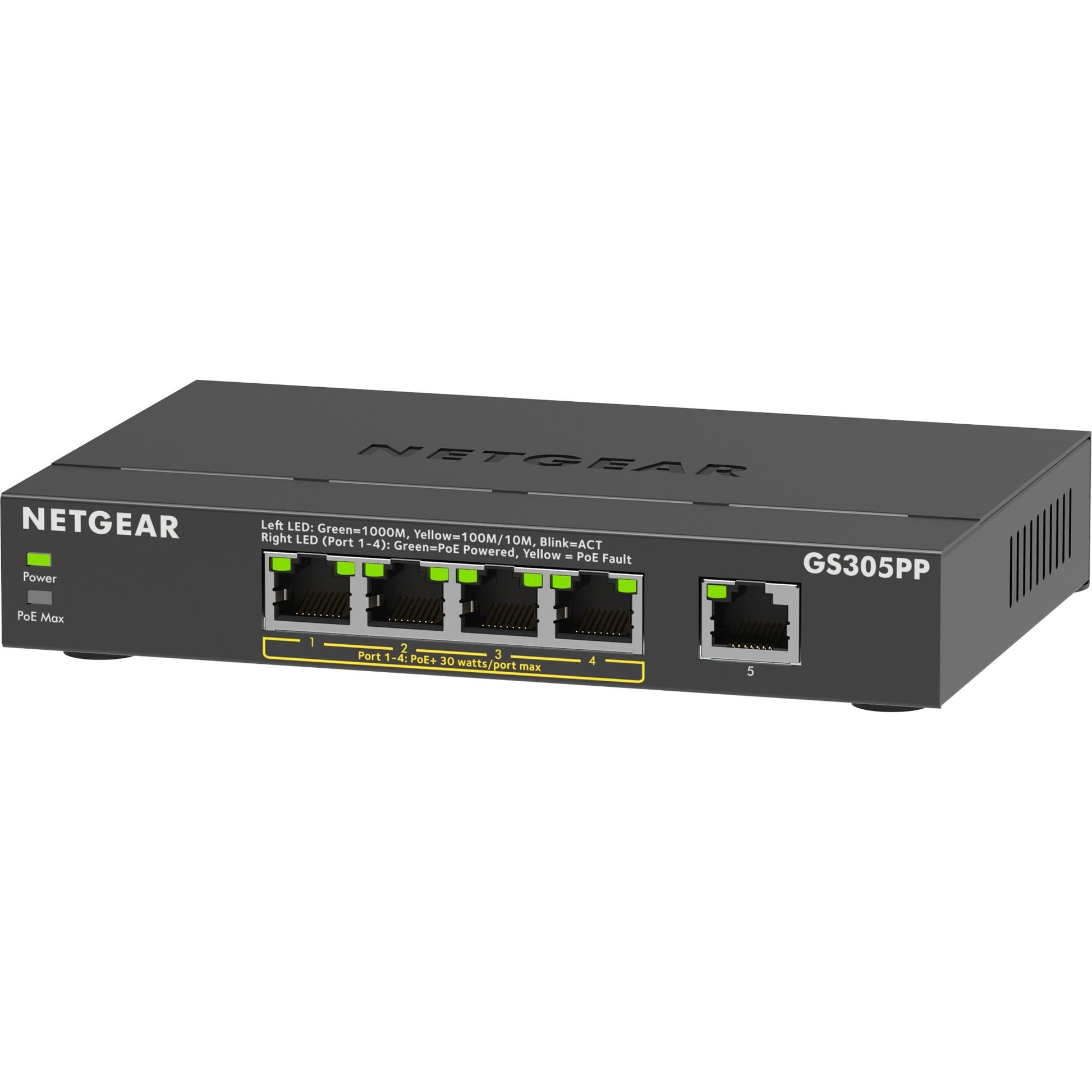 Netgear 5-Port Gigabit Ethernet POE+ Unmanaged Switch (GS3