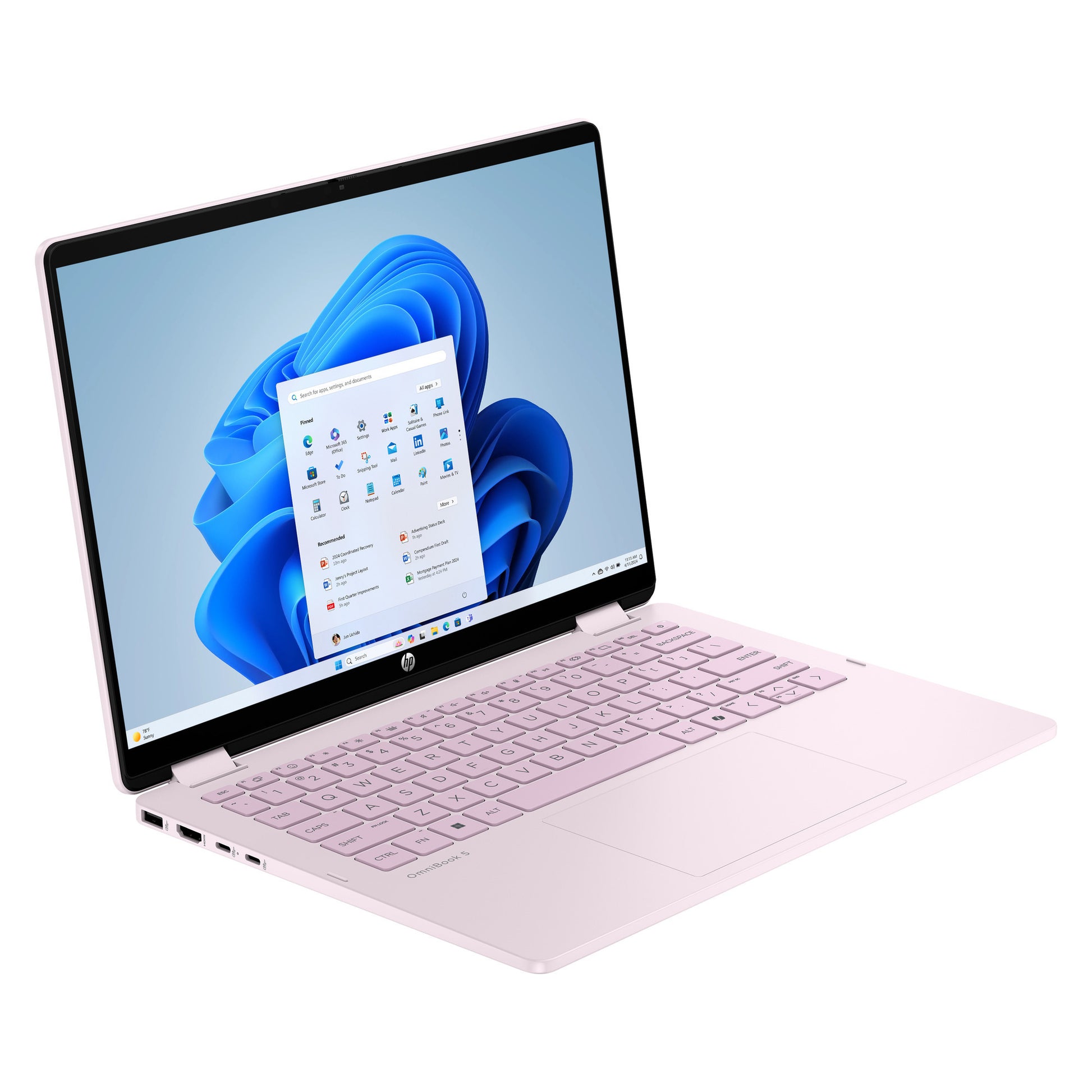 HP Omnibook 5 Flip 2-in-1 14-fp0252ndx 14 Laptop (hellrosa | Core 5 120u | Intel-Grafik | 8 GB | 512 GB SSD | Touch)