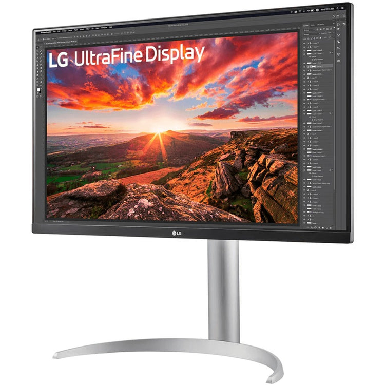 LG Ultrafine 27UP850K-W 27 4K UHD Monitor (Silber Schwarz, 2x HDMI, Display Port, 2x USB-A, USB-C)