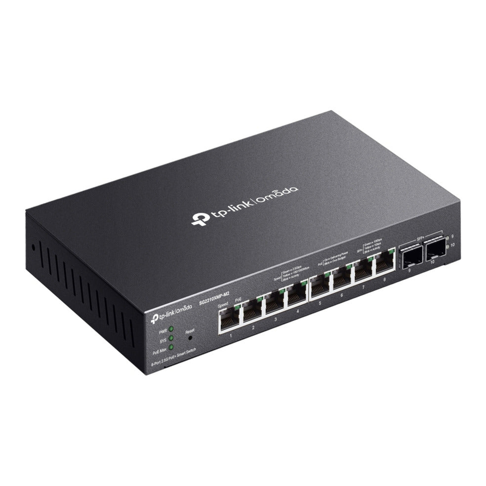 Tp-Link Omada SG2210XMP-M2 8-Port 2,5GBase-T Smart Switch (schwarz, 8x PoE+, 2x 10GE SFP+)