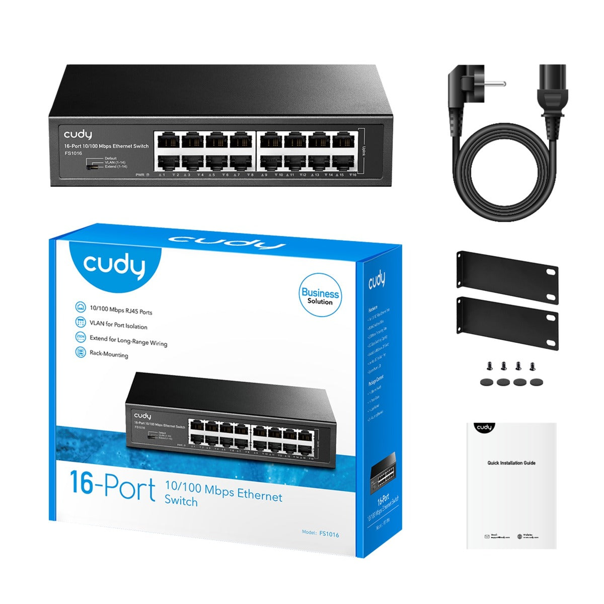 Cudy 16-Port 10 100 Mbit/s Ethernet-Switch (schwarz)