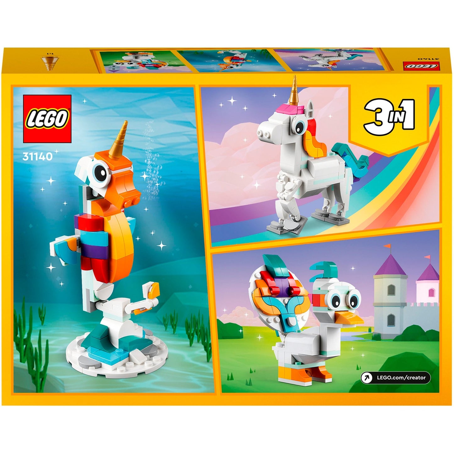 Lego -Schöpfer 31140 3in1 Magisches Einhorn