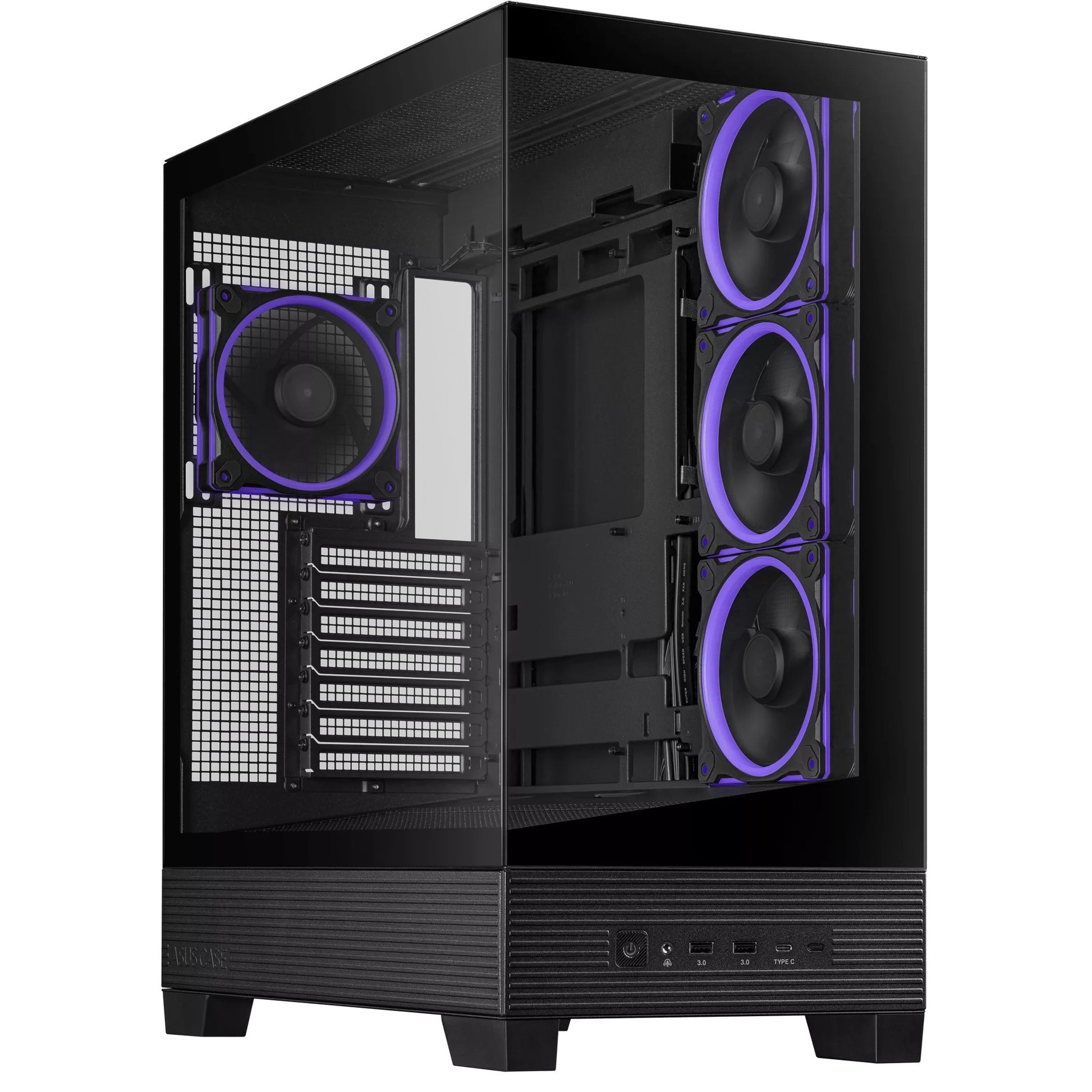 Asus a31 plus Midi-Tower-Gehäuse (schwarz | 2x USB-A | 2x USB-C | gehärtetes Glas)