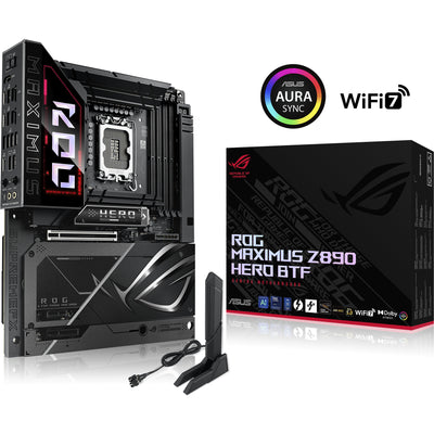 Asus Rrog Maximus Z890 Hero BTF Sockel 1851 Mainboard (schwarz, RAID, 5 GB-LAN, Wi-Fi 7, BT, Sound, ATX)