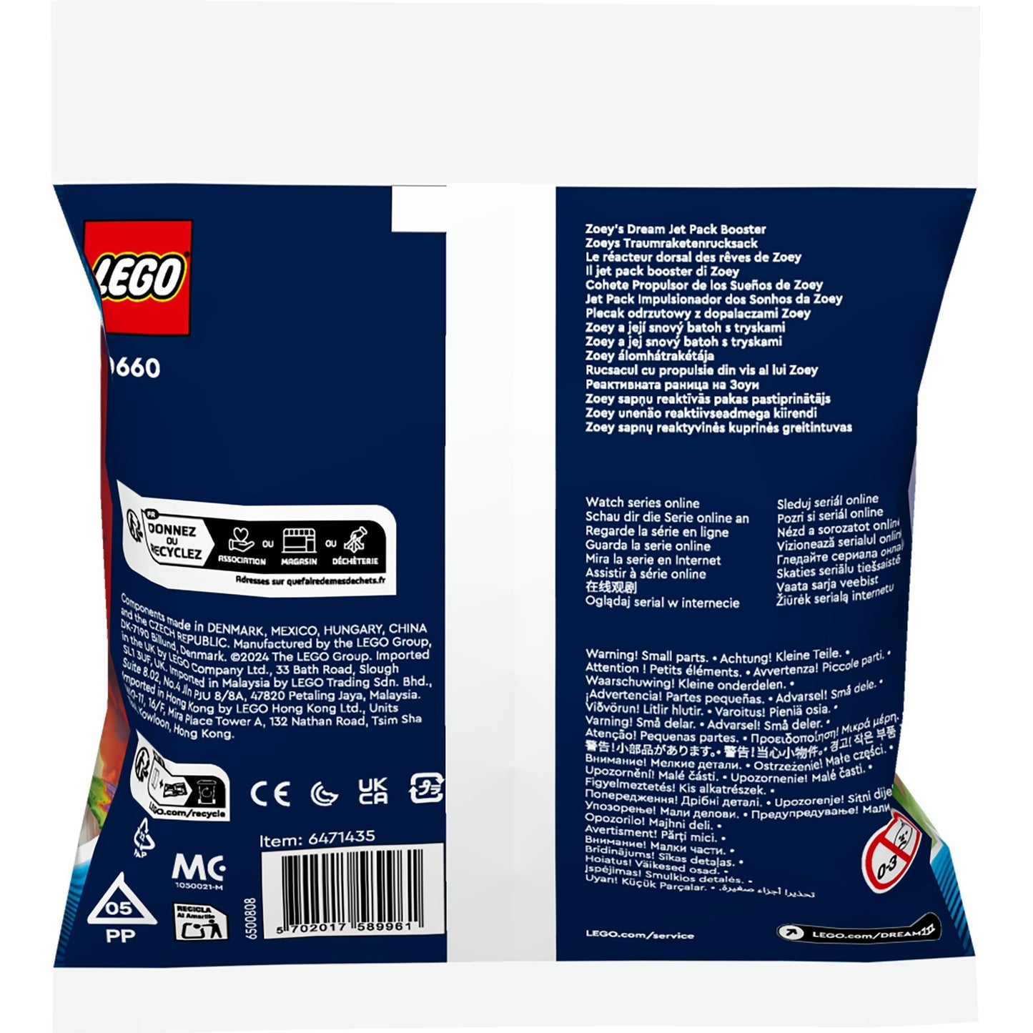Lego Dreamzzz – Zoey's Jetpack Booster Z-Blob und Bunchu Spider Escape Konstruktionsspielzeug (30660)