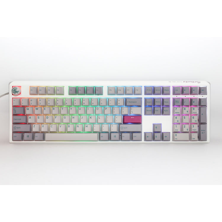 Ducky One 3 Mist Grey, Tastatur (Hellgrau, US-Layout, Cherry MX Red, RGB-LED, Double-Shot PBT, Hot-Swap-fähig, Quack-Mechanik)
