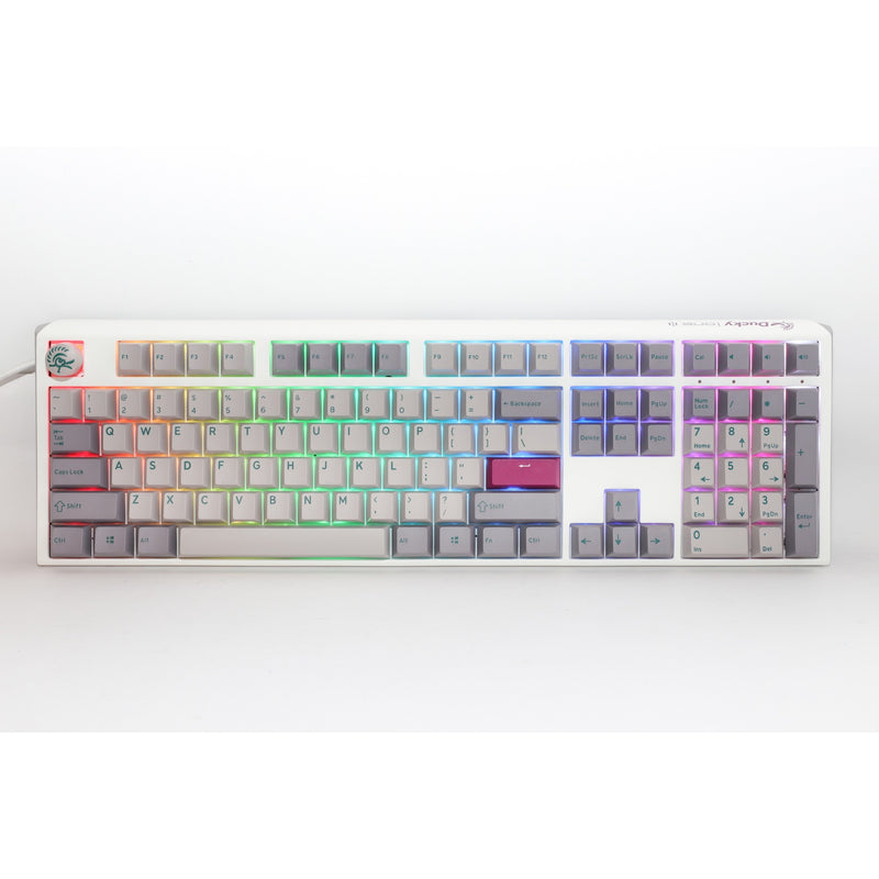 Ducky One 3 Mist Grey, Tastatur (Hellgrau, US-Layout, Cherry MX Red, RGB-LED, Double-Shot PBT, Hot-Swap-fähig, Quack-Mechanik)