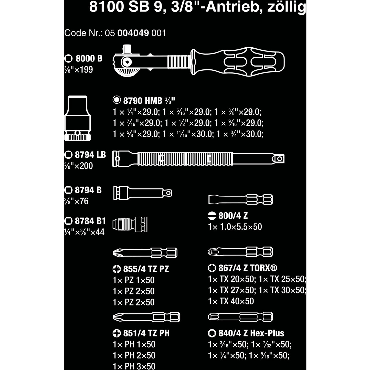 Waa 8100 SB 9 Zyklop Geschwindigkeits -Verwertungssatz