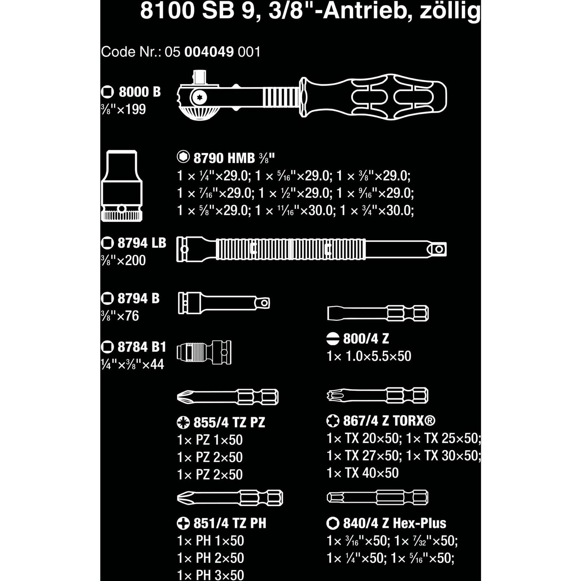Waa 8100 SB 9 Zyklop Geschwindigkeits -Verwertungssatz