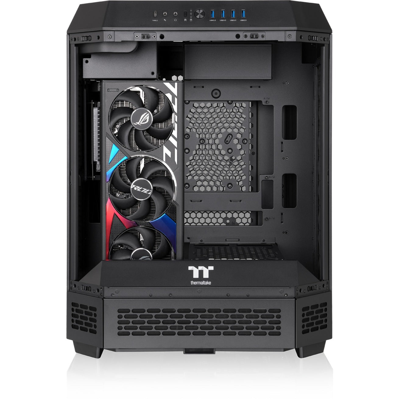 Thermaltake The Tower 600 Midi-Tower-Gehäuse (schwarz | 4x USB-A | 1x USB-C | gehärtetes Glas)