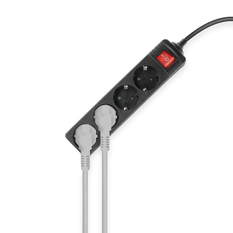 Act Socket mit Switch, 4 Sockets, 2 m, schwarz