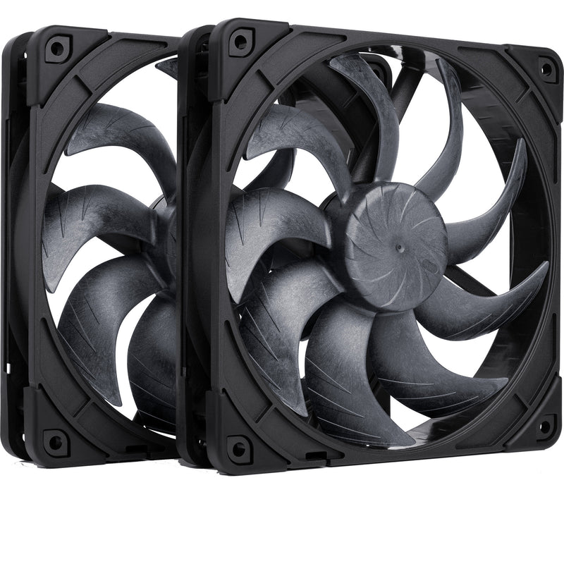 Noctua nf-a14x25 g2 pwm sx2-pp chromax.black Gehäuselüfter (schwarz, 2 Stück, 140 x 140 x 25 mm)
