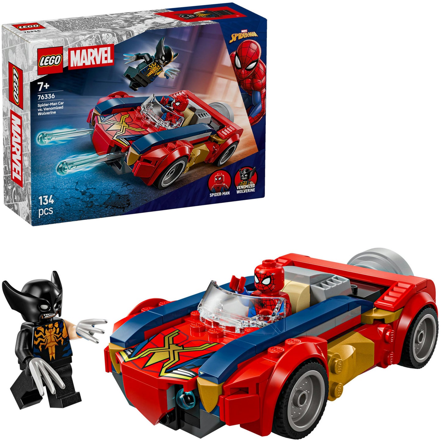 Lego Superhelden 76336 Marvel Spider-Man-Auto vs. vergifteter Vielfraß