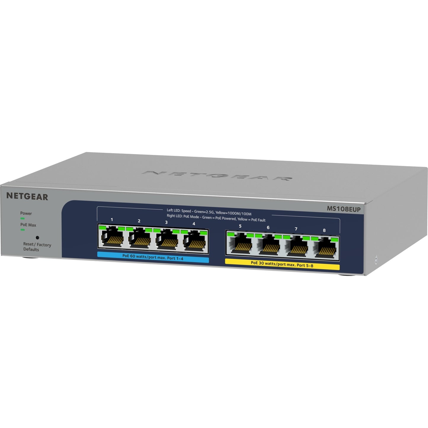 Netgear 8-Port Multi-Gigabit (2,5 g) Ultra60 POE ++ Ethernet