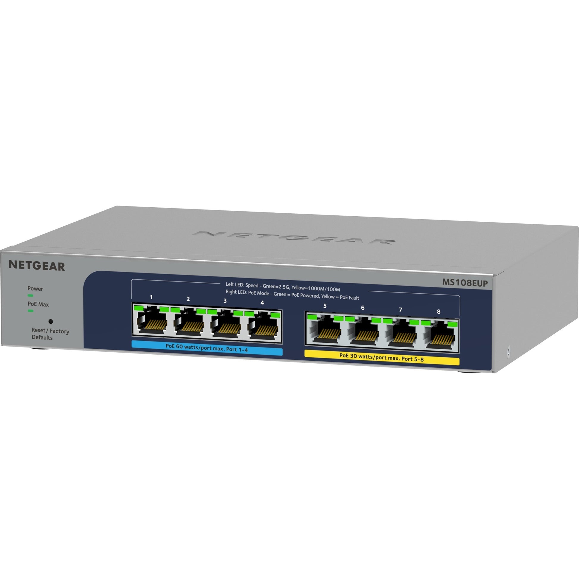 Netgear 8-Port Multi-Gigabit (2,5 g) Ultra60 POE ++ Ethernet