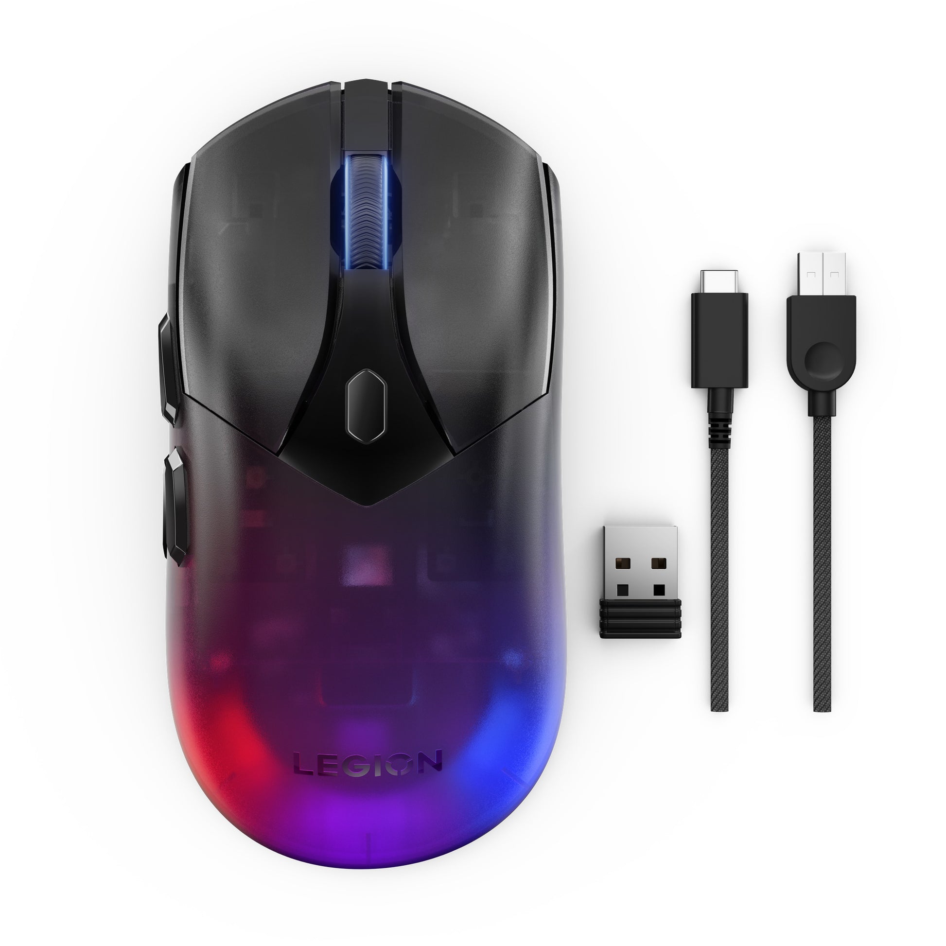 Lenovo Legion M410 Kabellose RGB-Gaming-Maus (Schwarz, 16.000 DPI, RGB, 2,4 GHz USB)