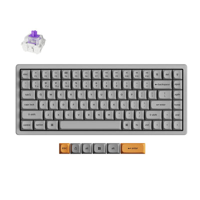 Keychron K2 HE-F1C Concrete Edition RGB mechanische Tastatur (schwarz, US-Layout (QWERTY), Gateron Double-Rail-Magnetnebel, 75 %, RGB-LEDs, OSA Double-Shot PBT, Hot-Swap, 2,4 GHz | Bluetooth 5.2 | USB-C)