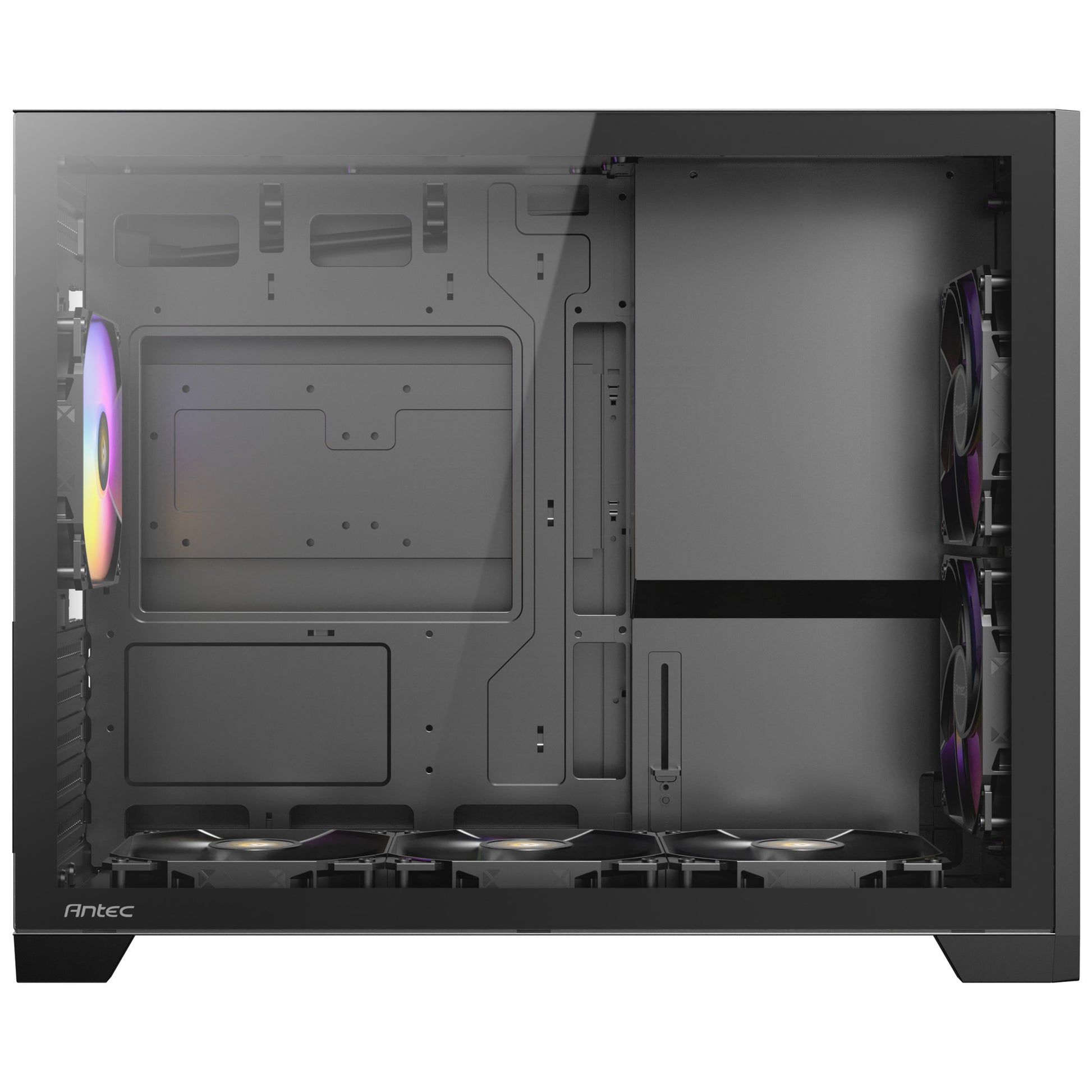 Antec Flux M Mini-Tower-Gehäuse (schwarz | 1x USB-A | 1x USB-C | gehärtetes Glas)