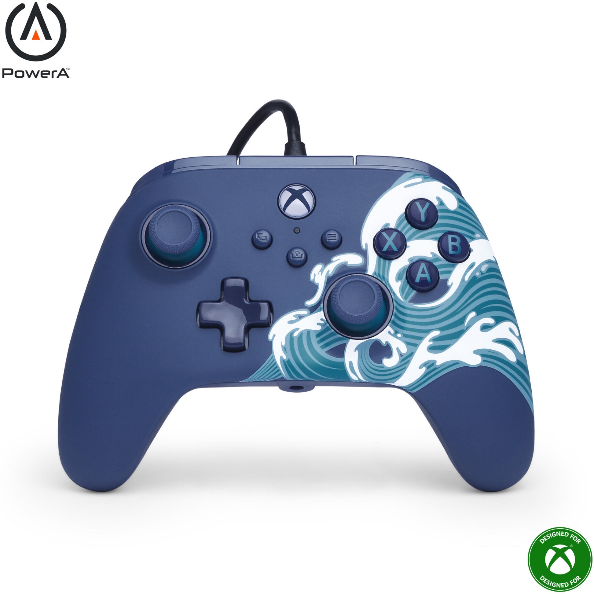 Powera Advantage Controller mit Kabel für die Xbox Series X|s – Water Wave (Azurblau, Xbox Series X|s, Xbox One, PC)