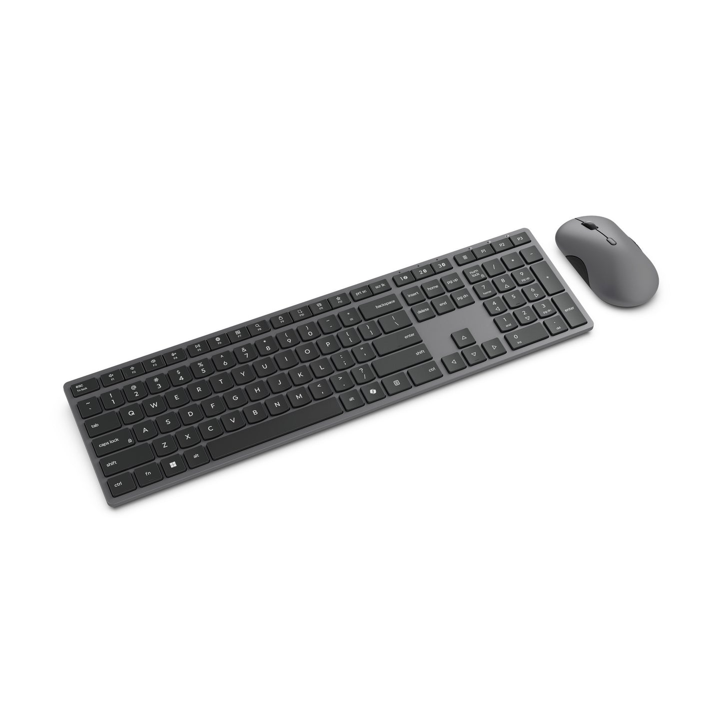 Lenovo 700 modernes kabelloses Kombi-Desktop-Set für mehrere Geräte (grau, US-Layout (QWERTY), 100 %, 4000 dpi, 2,4 GHz, BT 5.3, USB-A)