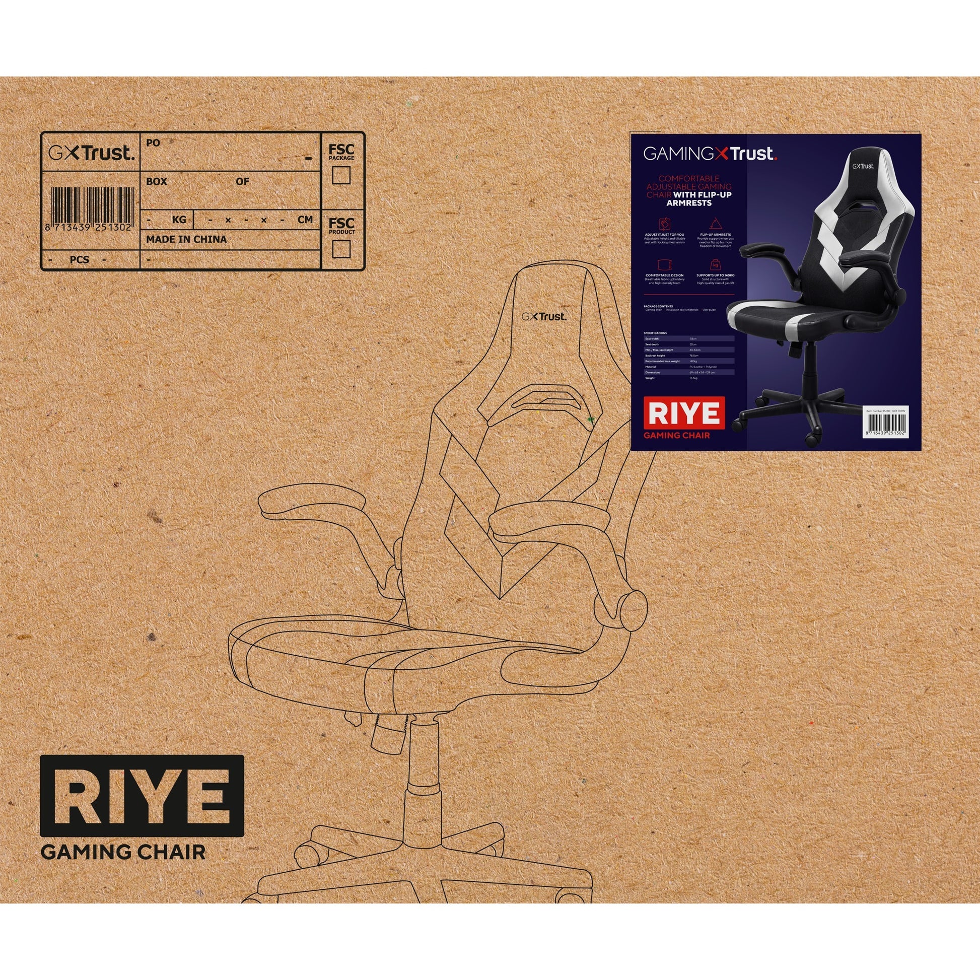 Vertrauen Sie GXT 703W Riye Gaming Chair