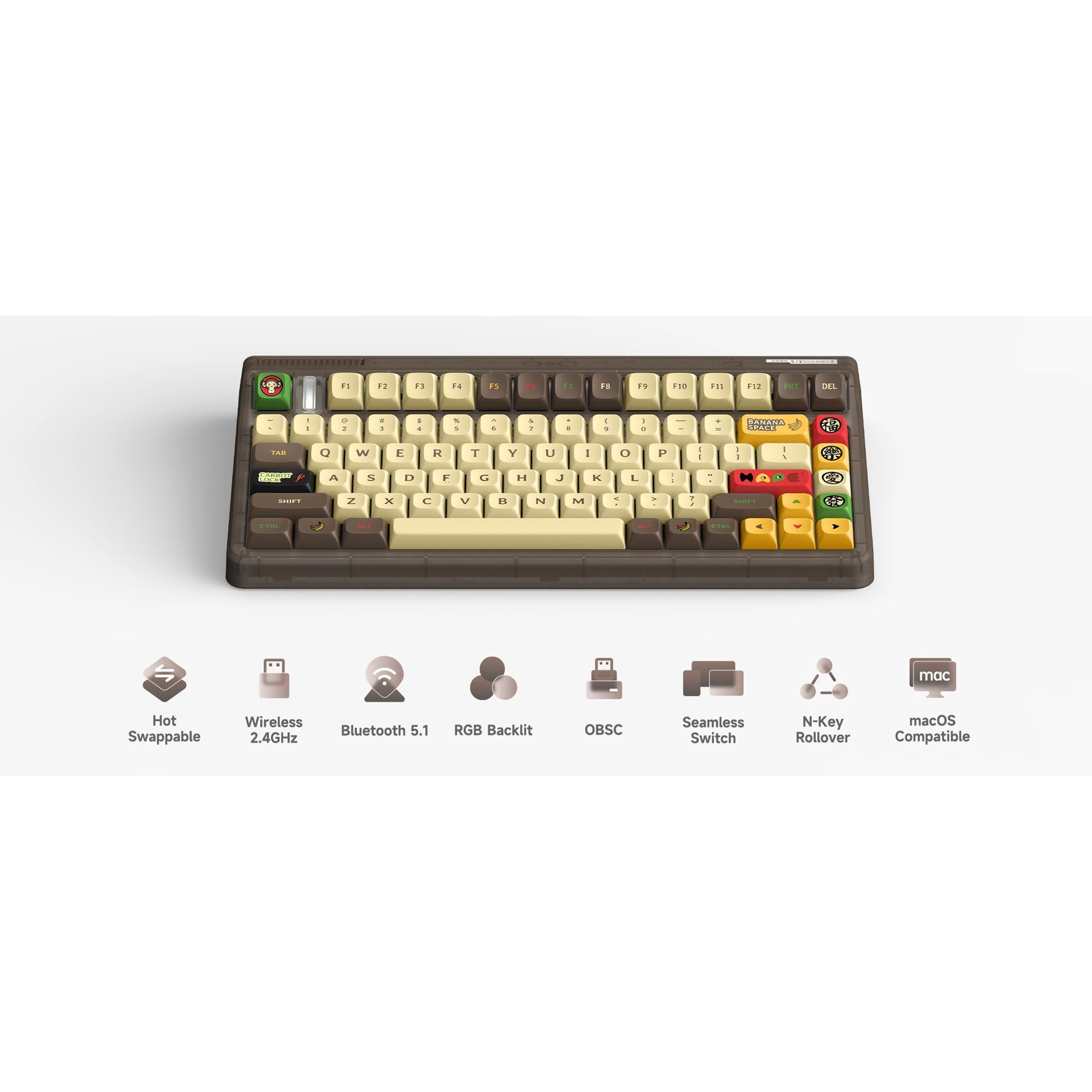 Iqunix OG80 Happy Afe drahtlose mechanische Tastatur