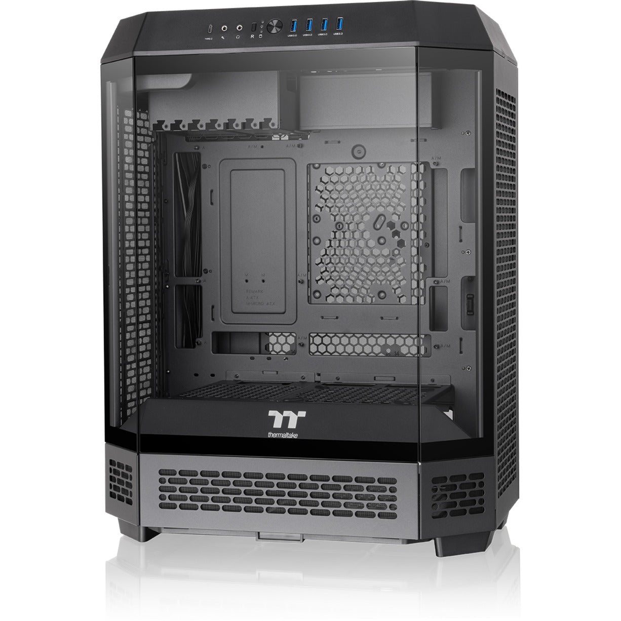 Thermaltake The Tower 600 Midi-Tower-Gehäuse (schwarz | 4x USB-A | 1x USB-C | gehärtetes Glas)