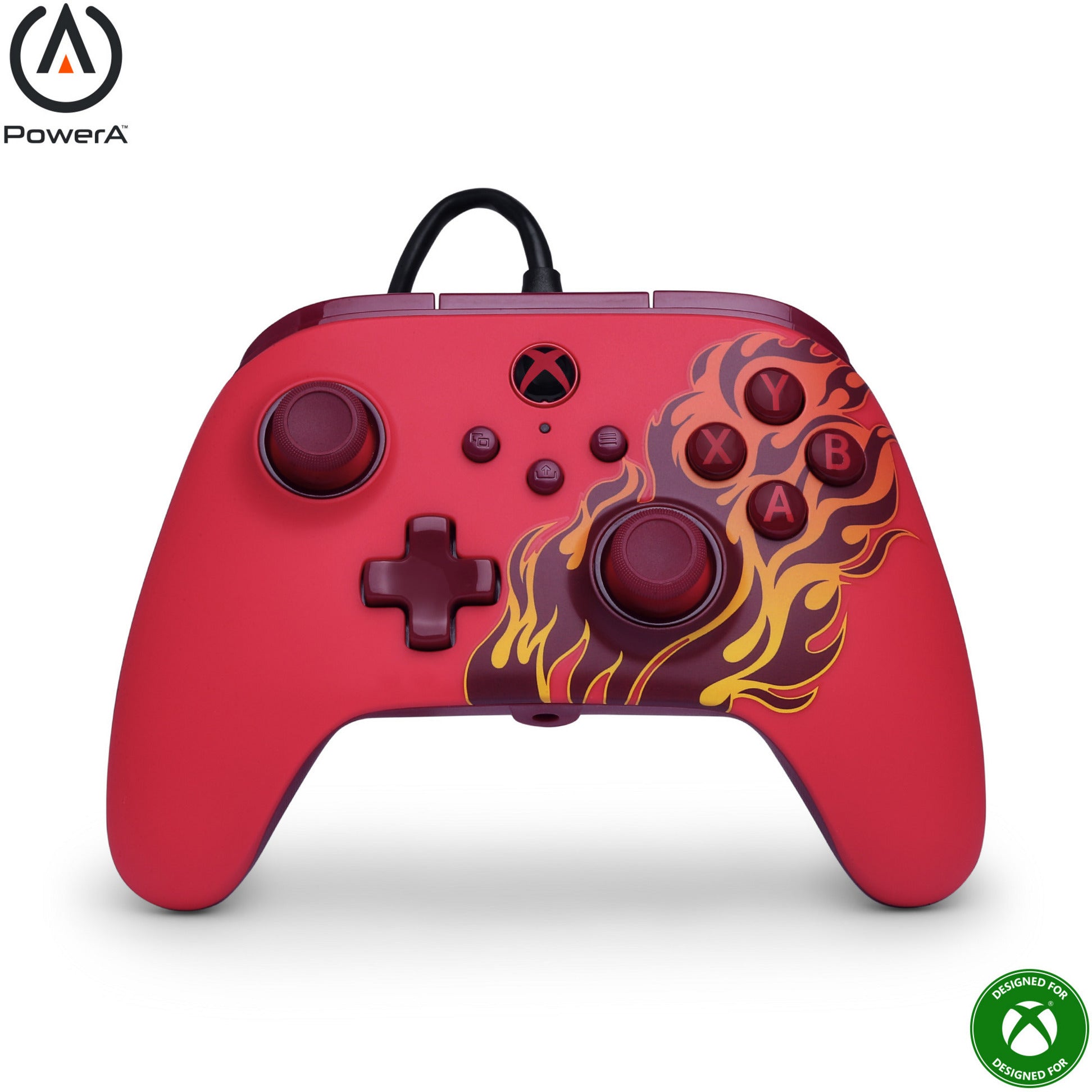 Powera Advantage Controller mit Kabel für die Xbox Series x|s – Red Fire (rot, Xbox Series x|s, Xbox One, PC)