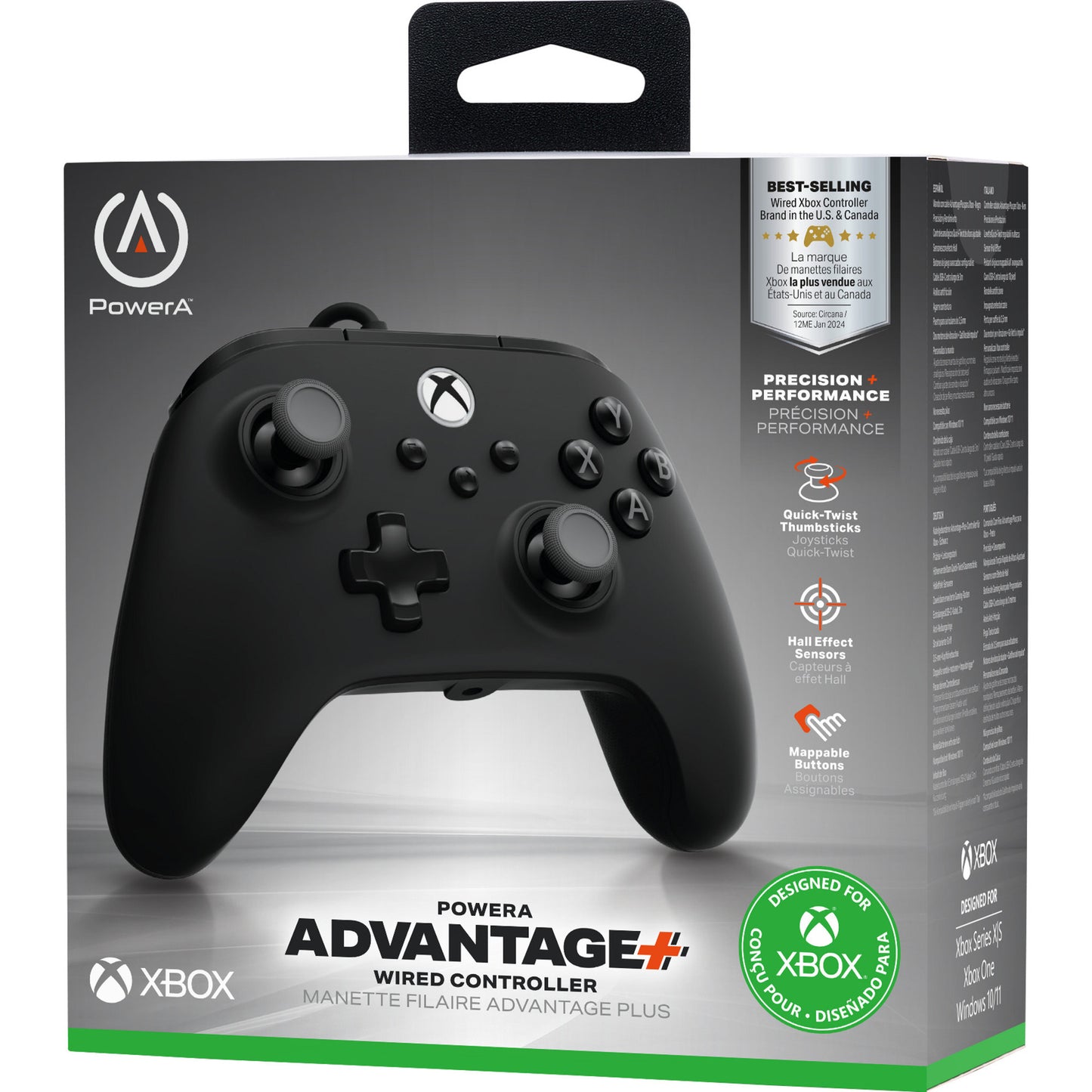 Powera Advantage Plus kabelgebundener Controller für Xbox Series X|s (Schwarz, Xbox Series X|s, Xbox One, PC)
