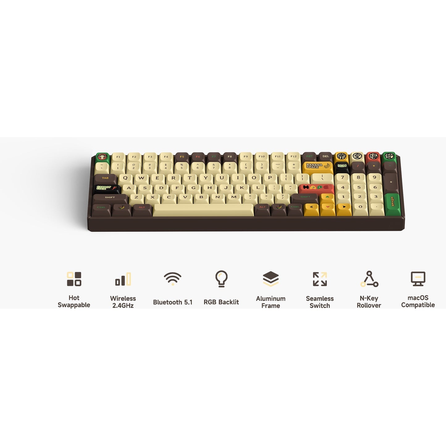 Iqunix F97 Happy Affen drahtlose mechanische Tastatur