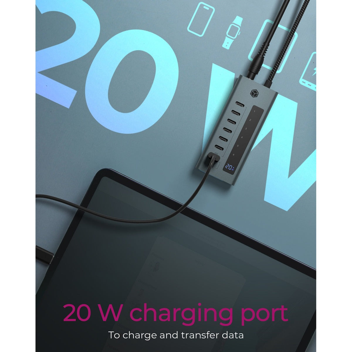 Icy Box 7-Port USB 3.2 Gen 2 Typ-C-Hub