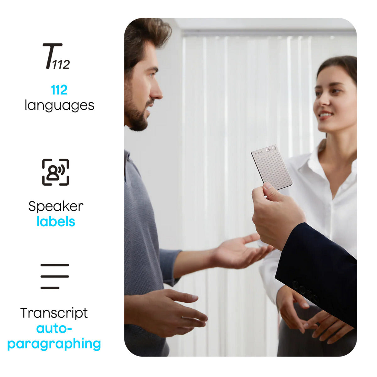 Plaud Notiz-Diktiergerät (Silber, 64 GB, Bluetooth (BLE 5.2), WLAN (2,4 GHz))