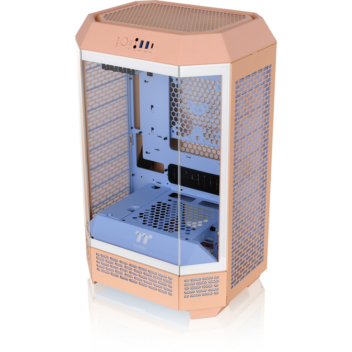 Thermaltake the Tower 300 – Peach Fuzz Mini-Tower-Gehäuse (Pfirsich | 3x USB-A | gehärtetes Glas)
