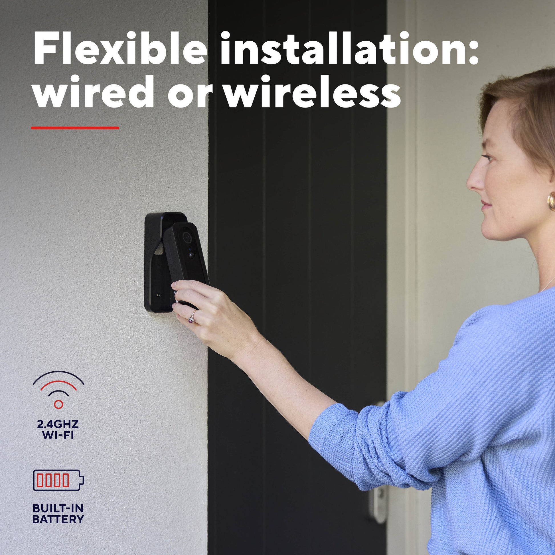 Trust doorcam-3000 intelligente WLAN-Türklingelkamera (schwarz, 2,4 GHz WLAN)