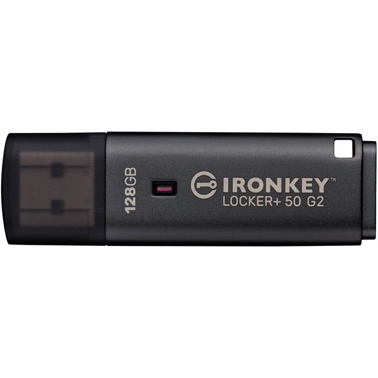 Kingston Ironkey Locker+ 50 G2 USB-Flash-Laufwerk 128 GB USB-Stick (Anthrazit, USB-A 3.2 Gen 1)