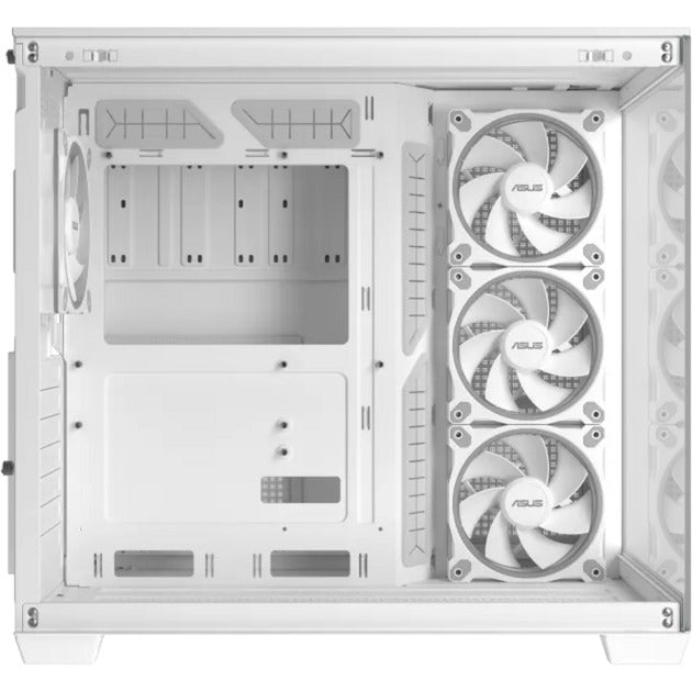 Asus a32 plus Midi-Tower-Gehäuse (weiß | 2x USB-A | 1x USB-C | RGB | gehärtetes Glas)