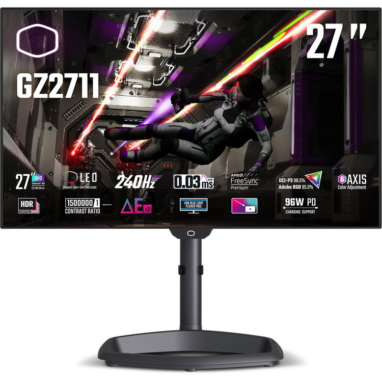 Cooler Master Tempest GZ2711 27 Gaming-Monitor (Schwarz, 240 Hz, HDMI, Display-Port, USB Typ C, Audio, FreeSync Premium)