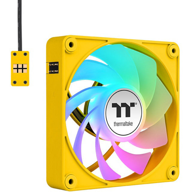 Thermaltake CT120 EX Reverse Argb Sync PC-Lüfter Bumblebee (3-Lüfter-Pack) Gehäuselüfter (gelb, 3 Stück, 120 x 120 x 25 mm, PWM)