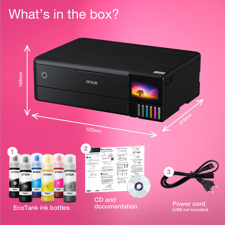 Epson ecotank et-8550 All-in-One-Tintenstrahldrucker (Schwarz, USB, WLAN, Scannen, Kopieren)