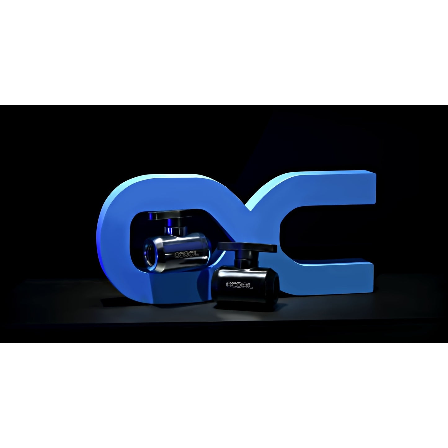 Alphacool Eiszapfen 2-Wege-Kugelhahn-Hahnstück (schwarz)