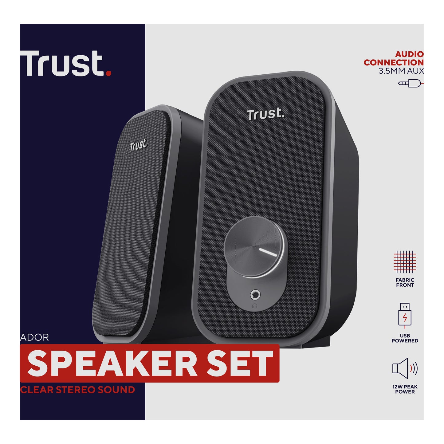 Trust ador 2.0 Lautsprecherset PC-Lautsprecher (schwarz grau)