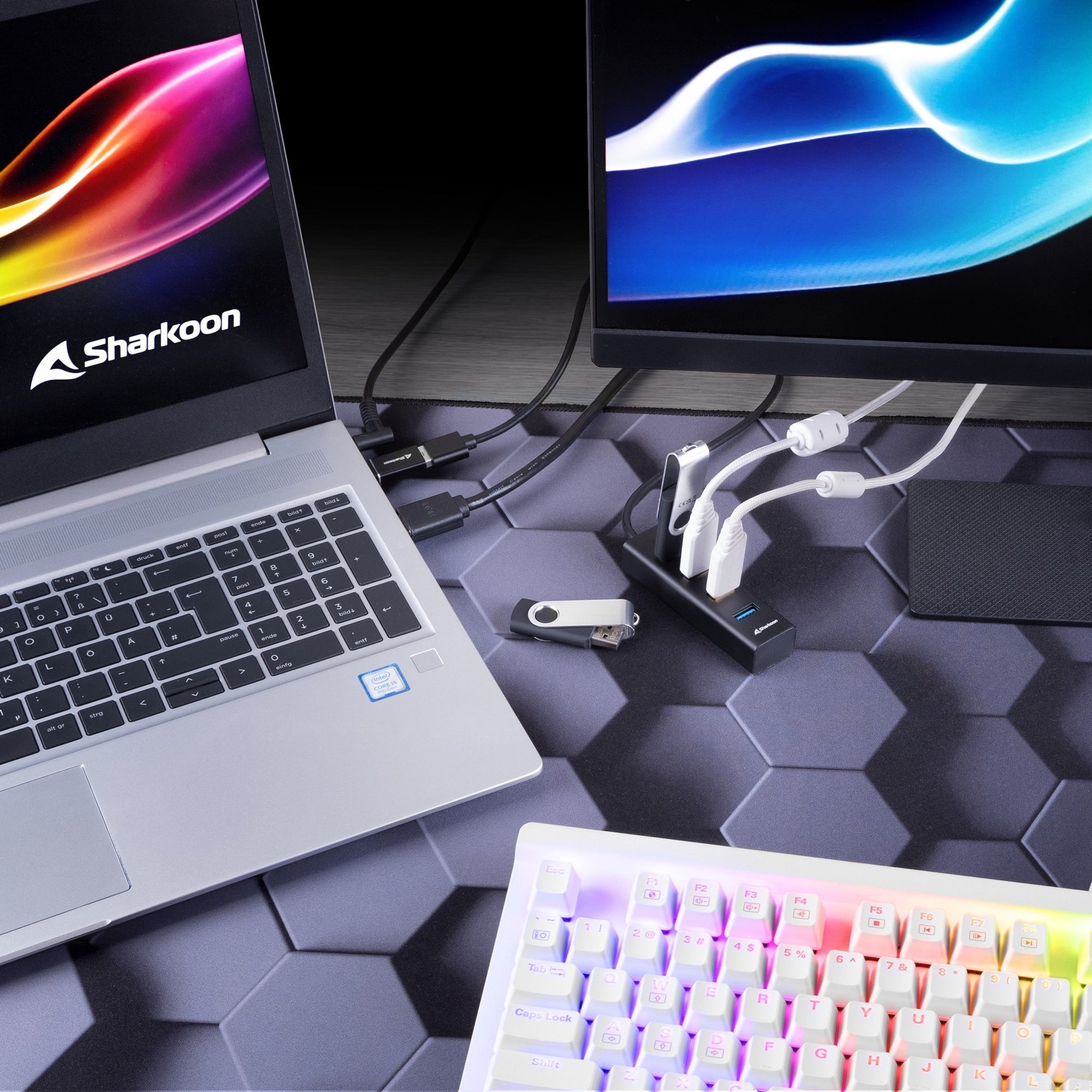 Sharkoon 4-Port USB 3.2 Gen 1 Aluminium-Hub