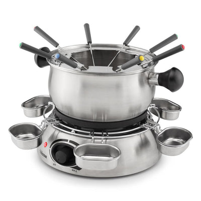 Tristar fo-1100 Fondue (Edelstahl, 8 Personen, 1300 W, geeignet für Öl, Schokolade und Käse)