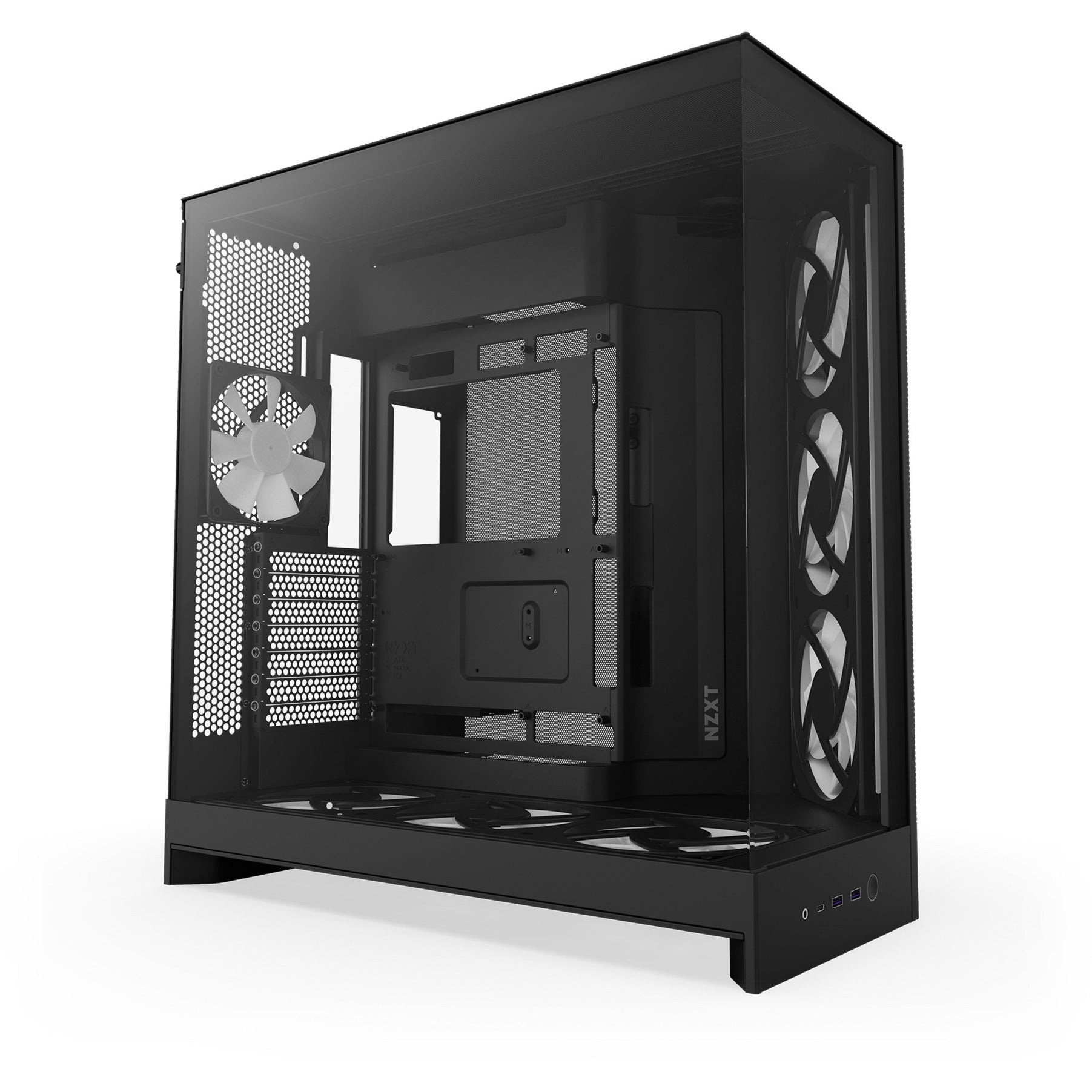 Nzxt H9 Flow RGB+ Midi-Tower-Gehäuse (schwarz (matt) | 2x USB-A | 1x USB-C | RGB | gehärtetes Glas)