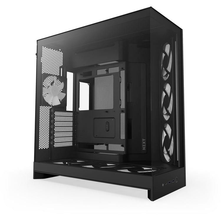 Nzxt H9 Flow RGB+ Midi-Tower-Gehäuse (schwarz (matt) | 2x USB-A | 1x USB-C | RGB | gehärtetes Glas)