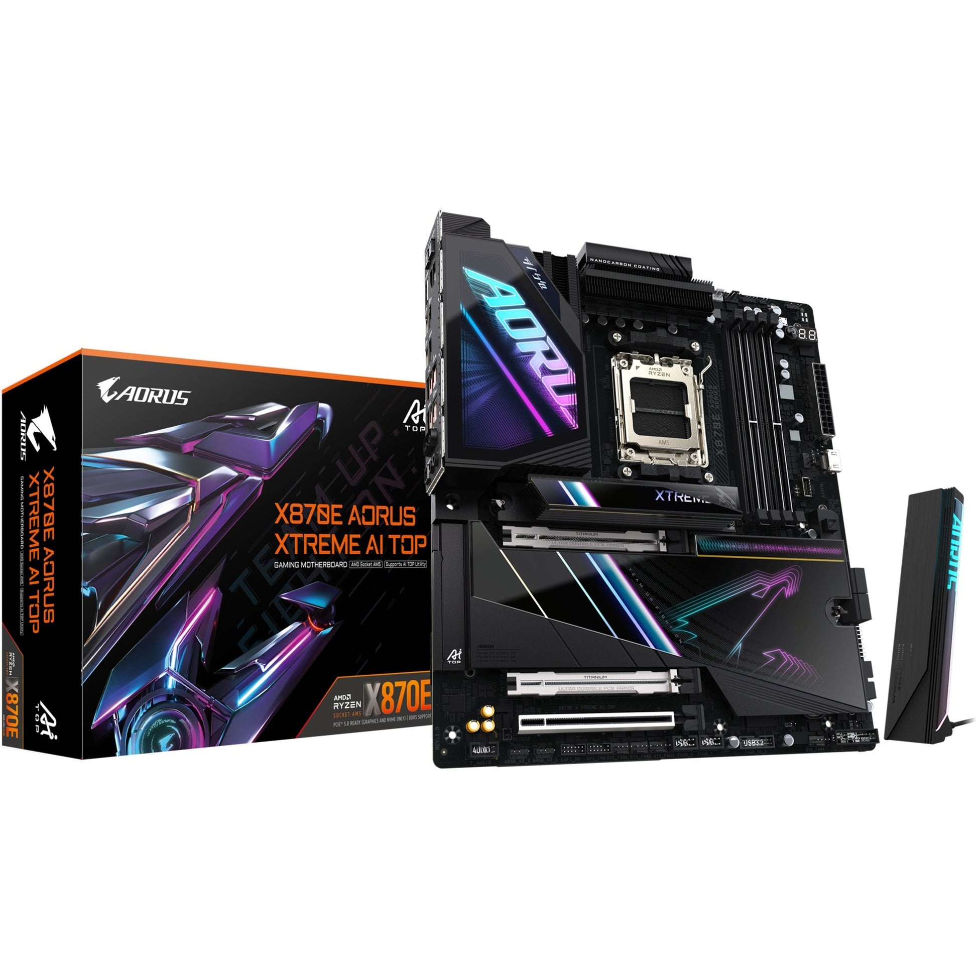 Gigabyte x870e a xtreme AI Top Sockel AM5 Mainboard (schwarz, RAID, 2x 10 GB-LAN, WLAN, BT, Sound, E-ATX)