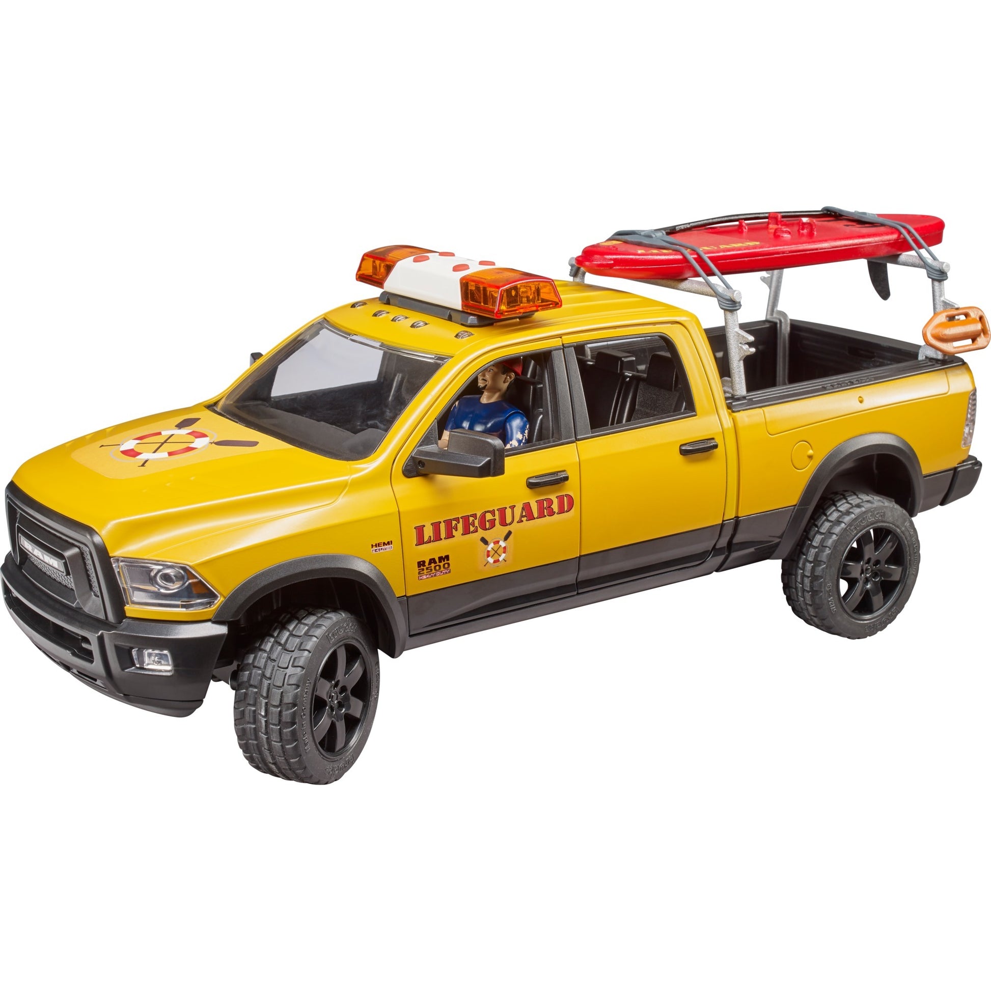 Bruder Dodge Ram 2500 Rettungsbrigadeauto mit Rettungsschwimmer