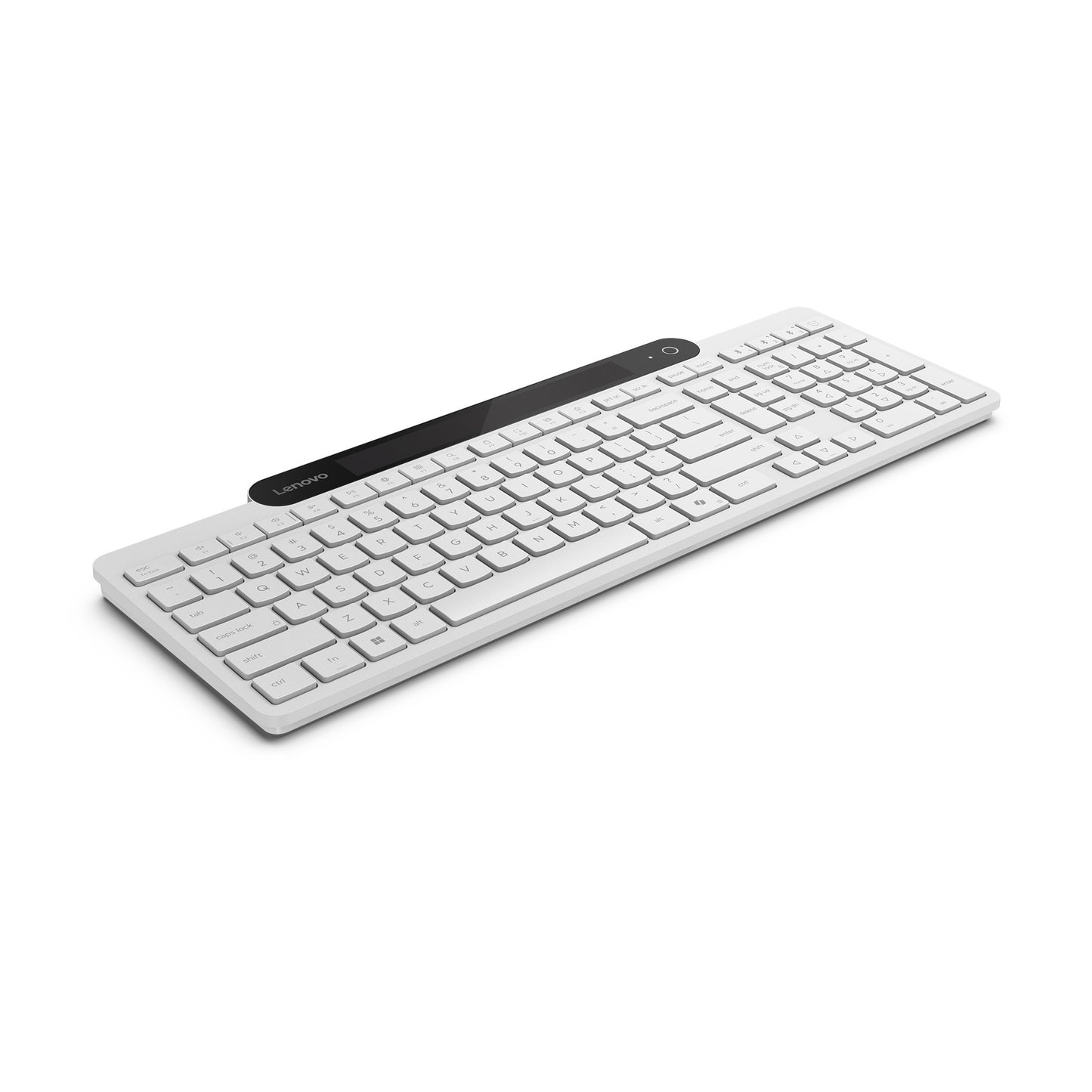 Lenovo 800 selbstladende Bluetooth-Tastatur (weiß, US-Layout (QWERTY), Stößel, 100 %, Stößelschalter, Bluetooth 5.1, USB-C)